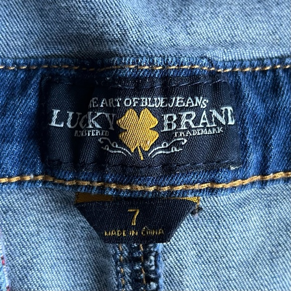 •LUCKY BRAND• Girls Denim Overalls Dress - Size 7 - Picture 2 of 7